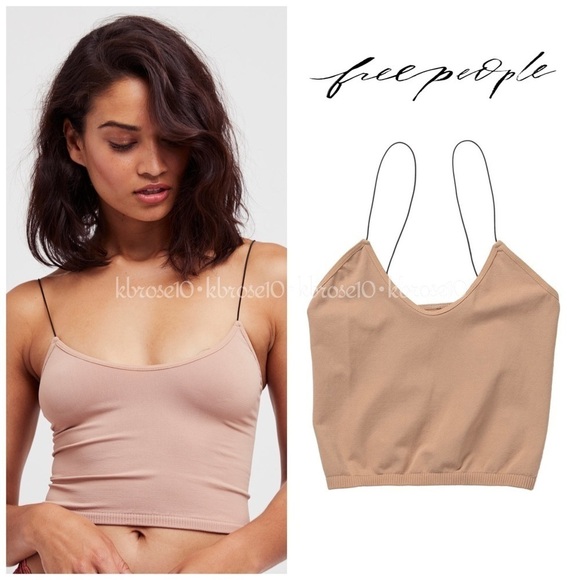 Free People Intimately Free Skinny Strap Seamless Brami Tank in Nude Size XS/S - Picture 1 of 11